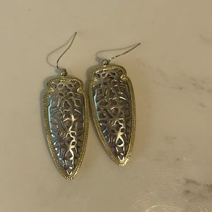 Silver and gold filigree Kendra Scott earrings